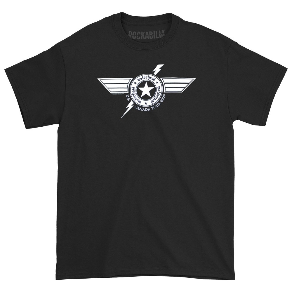 Men’s Motorhead Winged Bolt 09 Tour Tee T-shirt Small Black
