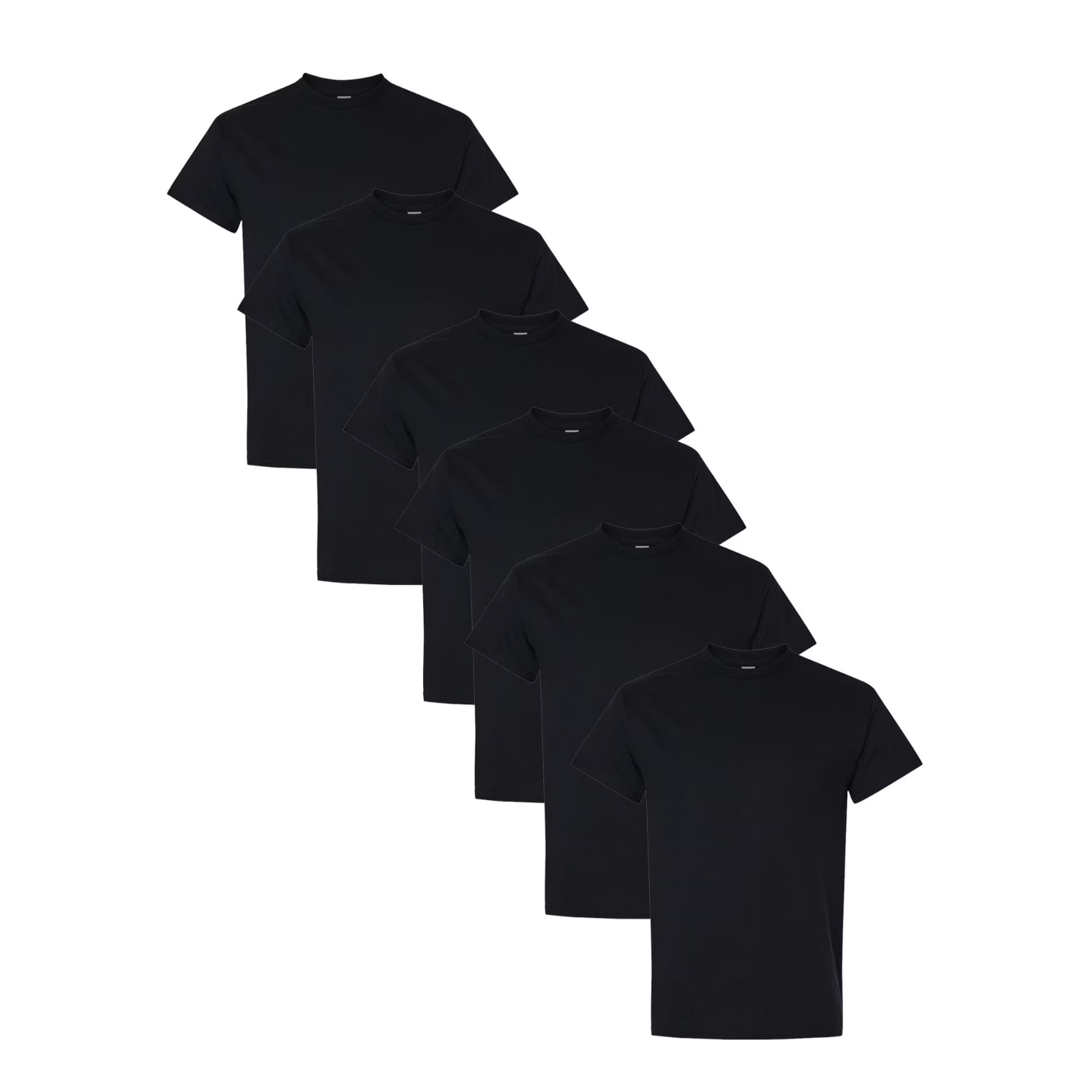 Gildan Classic Fit Men’s T-Shirt  Short Sleeve Black Tee  Heavy Cotton 6  PACK
