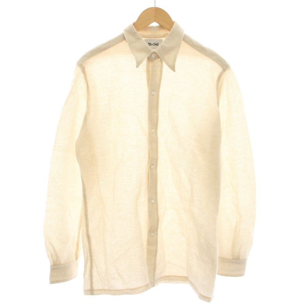 Pool by Class Cashmere Nylon Herringbone Shirt Beige Size 3 A Condition