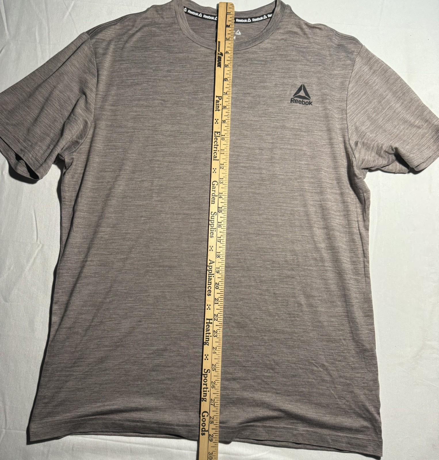 Reebok Mens Polyester Stretch T-shirt Workout Gym Medium Sport Tee Gray gallery