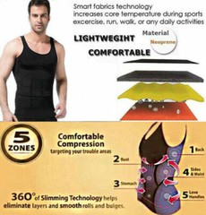 Men’s Slimming Body Shaper Shirt Compression Abs abdomen Control Belly Underwear