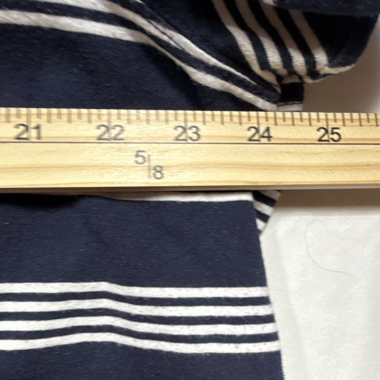 L.L.Bean Men's Navy/White Striped Logo Crew Neck Short Sleeve Knit Tee 2X gallery