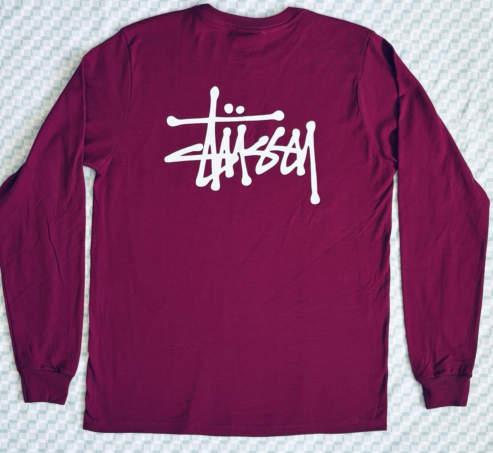 Stussy Basic Logo Tee Mens SM Pink Purple Long Sleeve gallery