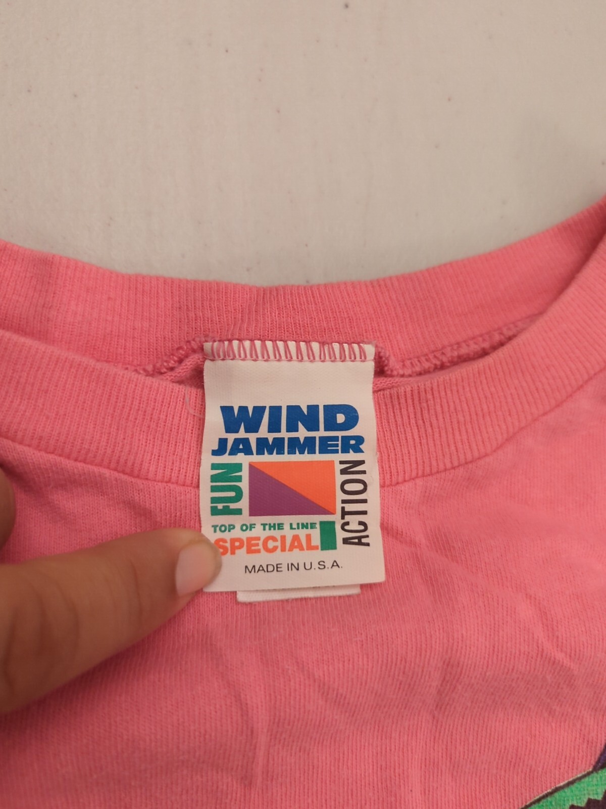 Vintage 80s 90s Windjammer 1992 Surfing Beach Neon Pink Medium Retro Surfing gallery