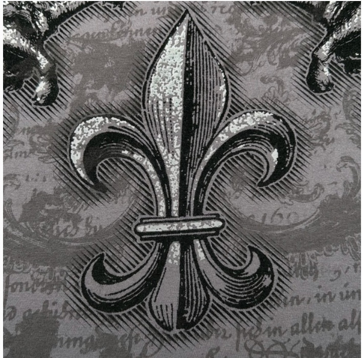 FSD (Four Seasons Design) VINTAGE Y2K Fleur di lis Lion T-shirt Gray Medium gallery