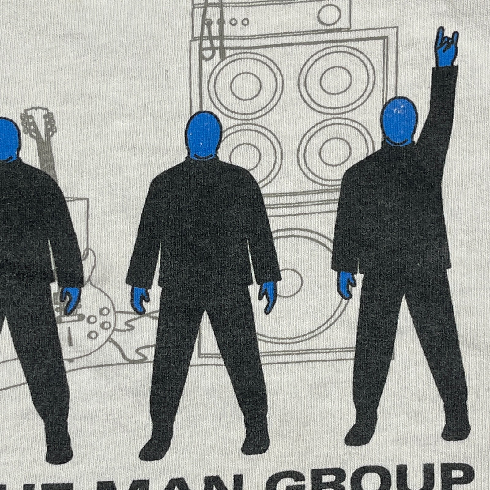 Vintage 90s 00s Blue Man Group 3/4 Raglan Shirt Large 21x25 White Black gallery