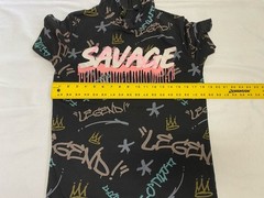 Bailey Apparel Hoodie “SAVAGE” Black With Graffiti Print Size Small