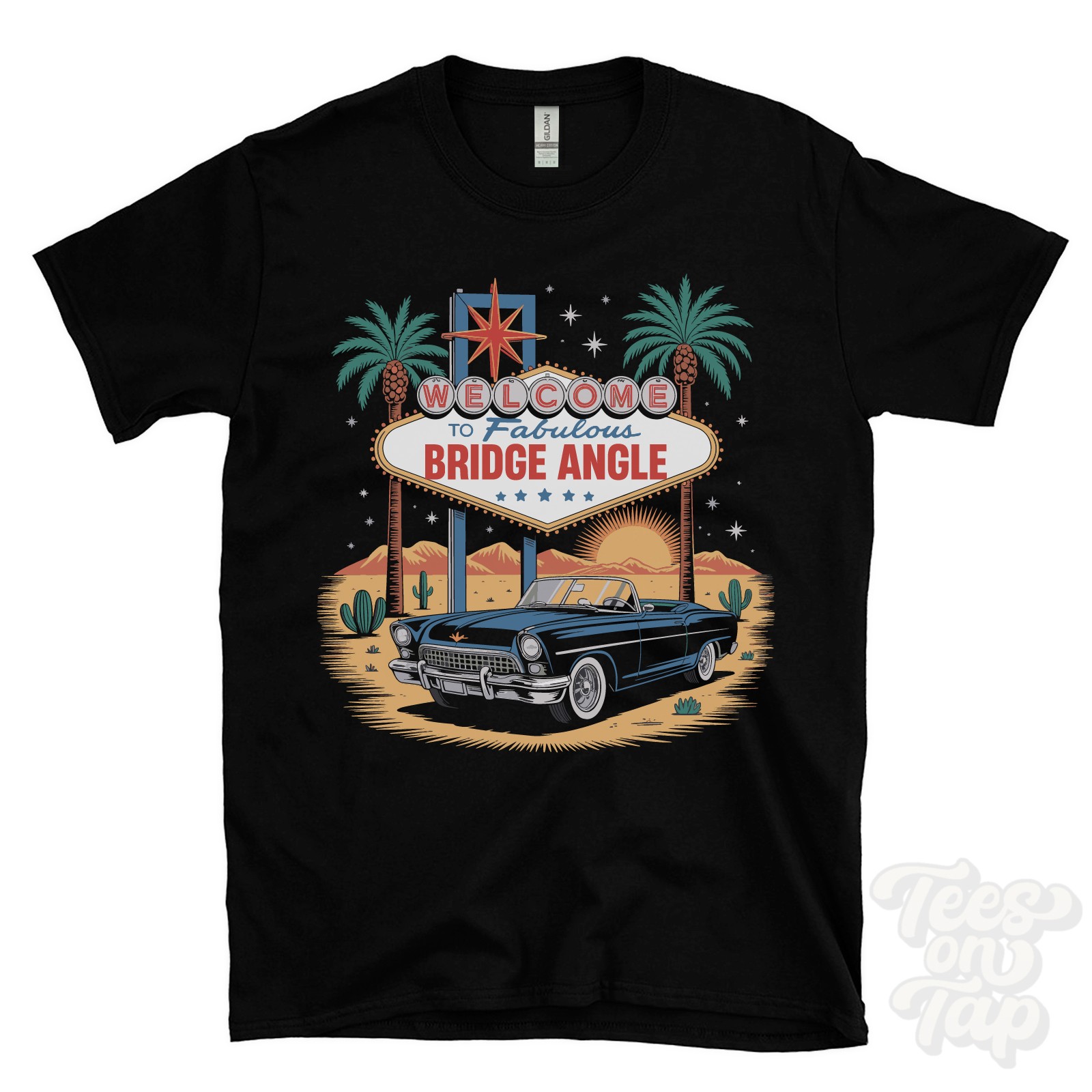 BRIDGE ANGLE LAS VEGAS SIGN PARODY FUNNY T-SHIRT kirton lincolnshire england gallery