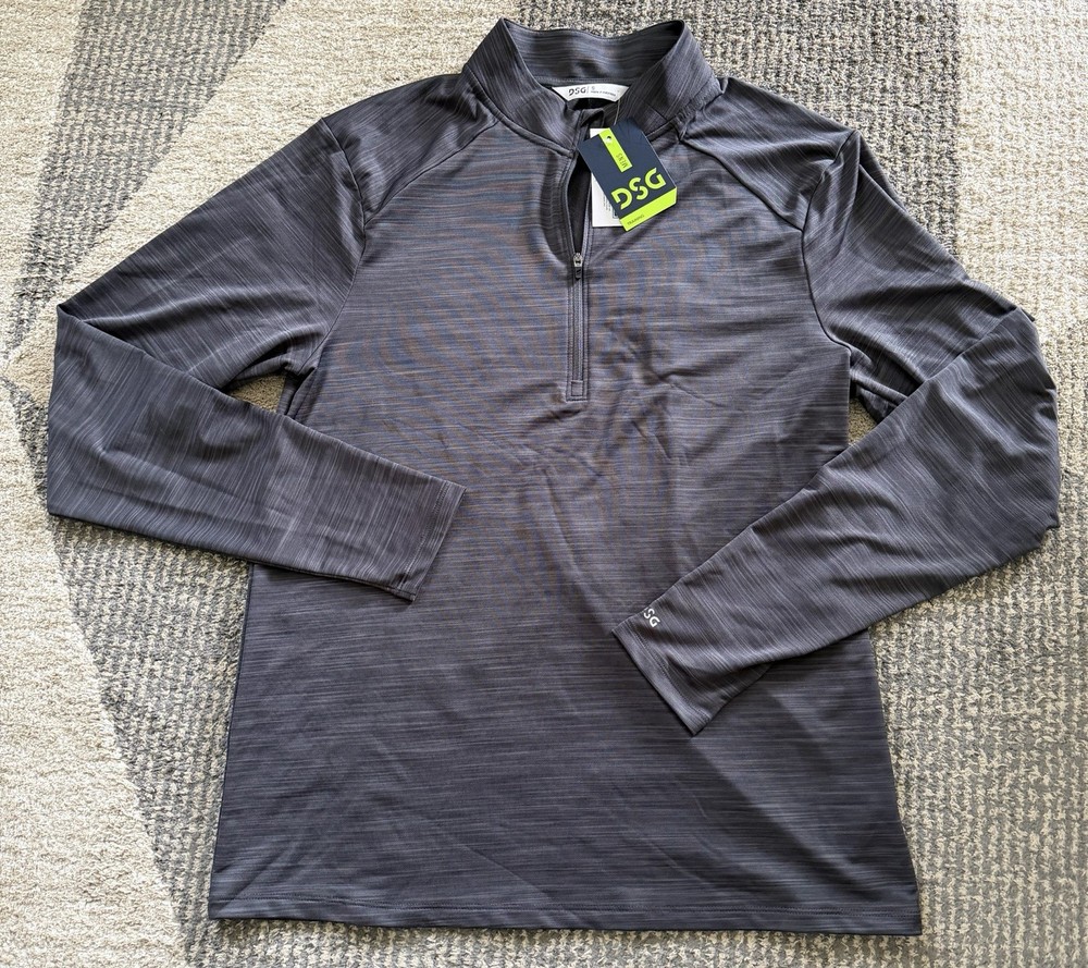 Men’s DSG Movement Long Sleeve 1/4 Zip Crew Dark Gray Single Dye Sz Small NWT