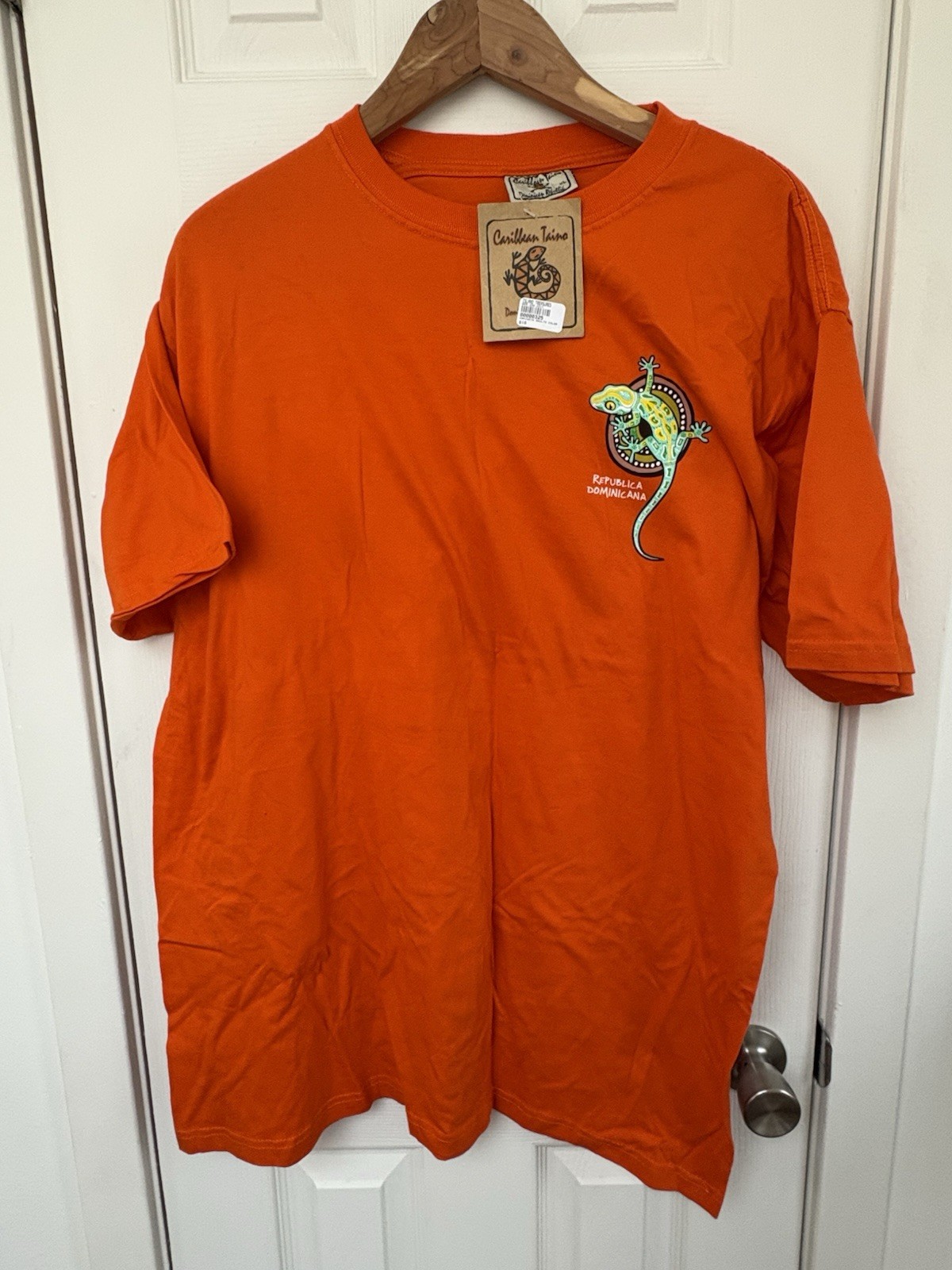 Caribbean Taino Orange T Shirt From Dominican Republic Size XL gallery