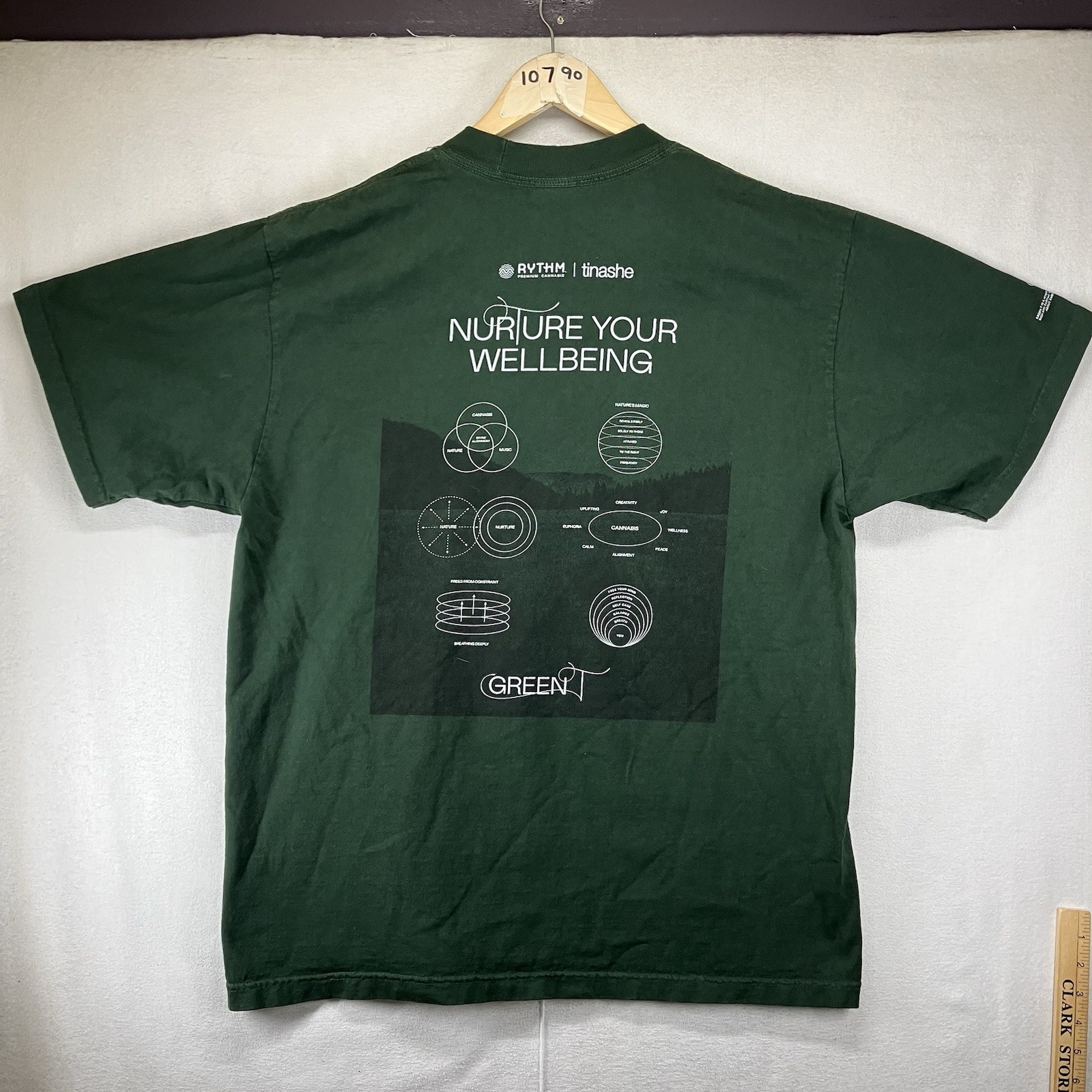 Rythm Premium Cannabis T Shirt Mens Shaka Wear Large Nurture Wellbeing Health