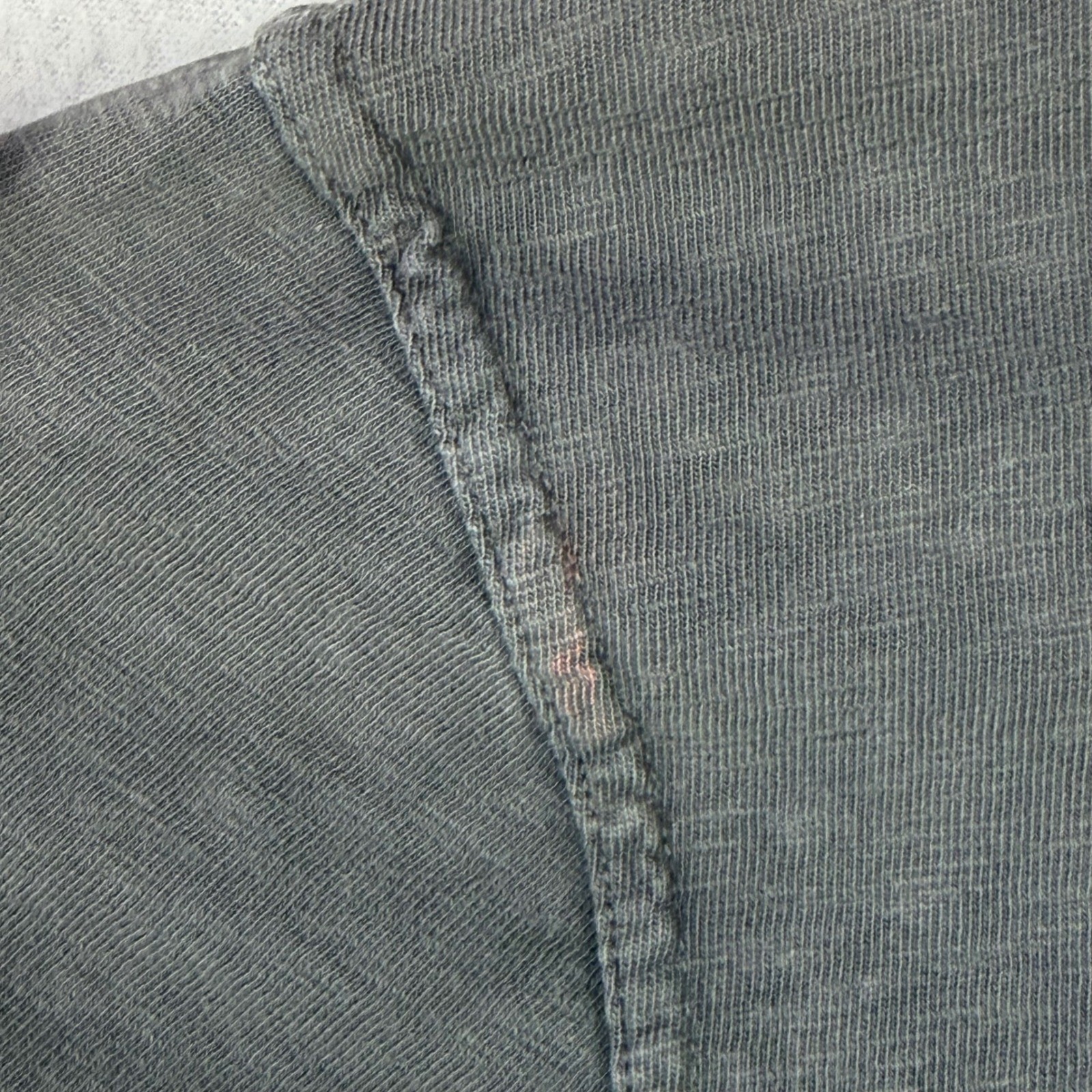 American Giant Henley Shirt Mens Large Washed Charcoal Long Sleeve Made in USA gallery