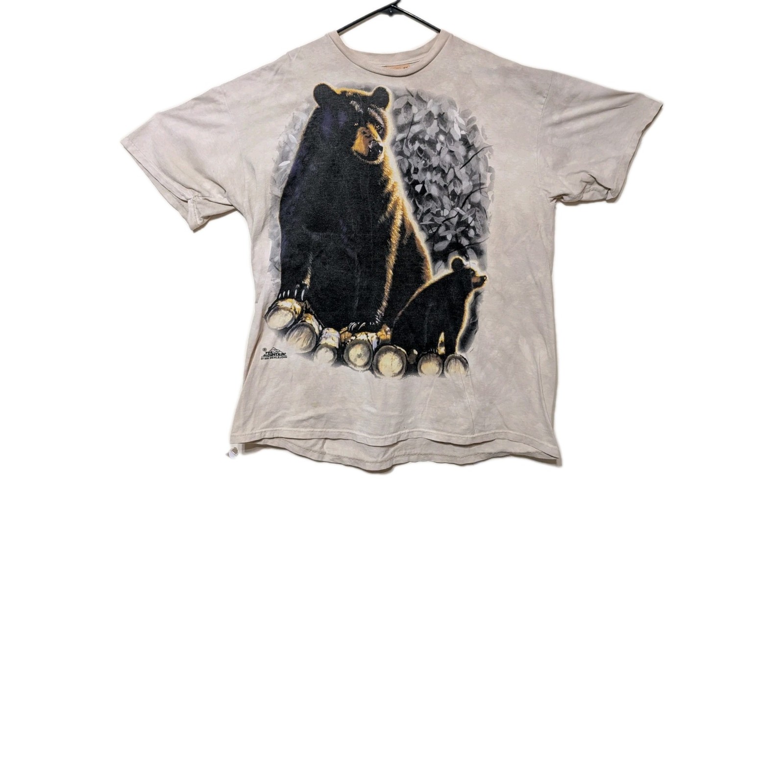 The Mountain Mens T-shirt Vintage 1999 Beige "Mama Bear &Cub" Defect 2XL #6633 gallery