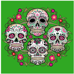 T-SHIRT–SUGAR SKULLS COLLAGE