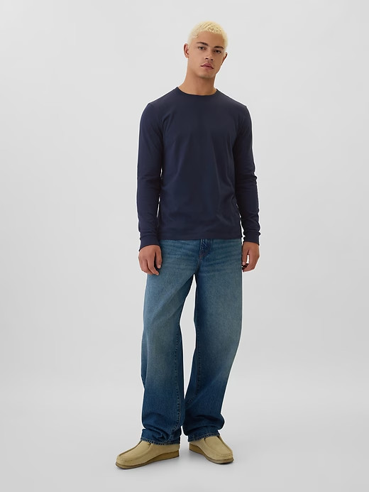 NWT GAP Everyday Soft Long-Sleeve Tee Shirt T-Shirt 100% cotton Navy Blue Men ML gallery