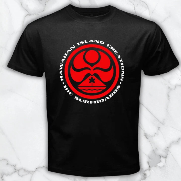 HIC Hawaiian Island Creations Surfing Men's Black Graphic T Shirt Freeships gallery