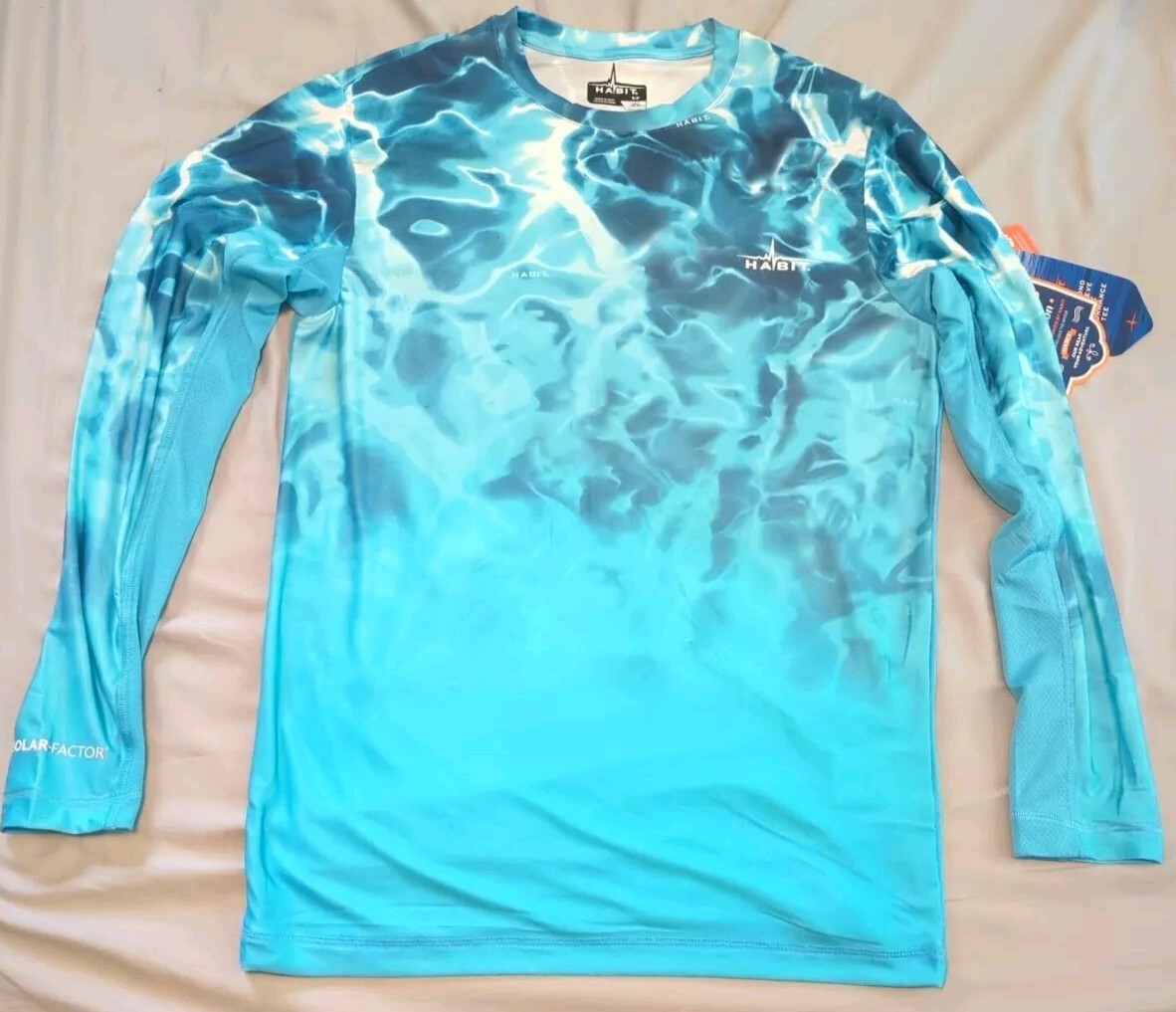 Habit Turtle Pond Long Sleeve Ombre Performance Tee Water Shirt Size Small gallery