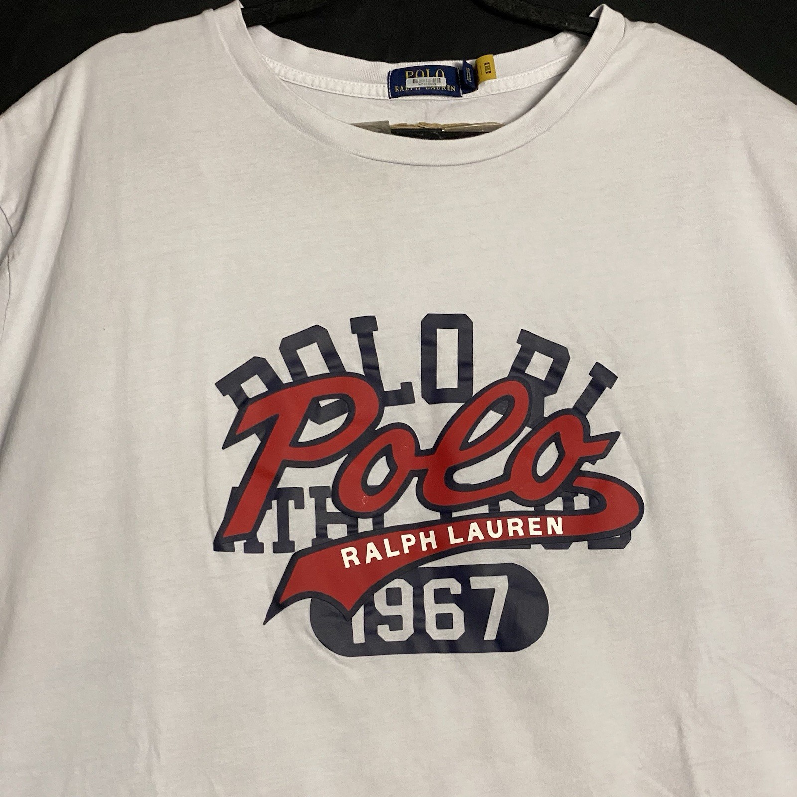 Polo Ralph Lauren 1967 Mens Blue Gray Short Sleeve Graphic Tee Shirt Size 3XLT gallery