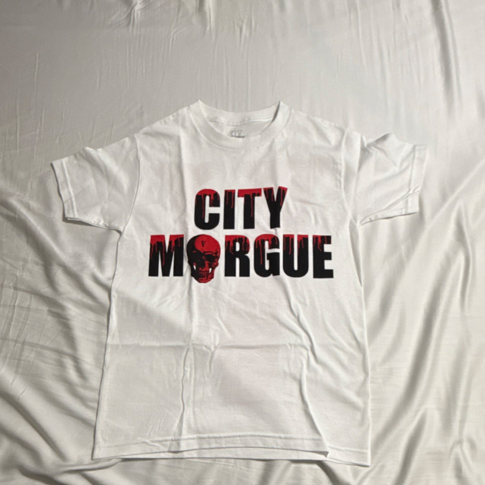 City Morgue Graphic Men's White Short Sleeve Crew Neck Cotton T-Shirt Size S gallery