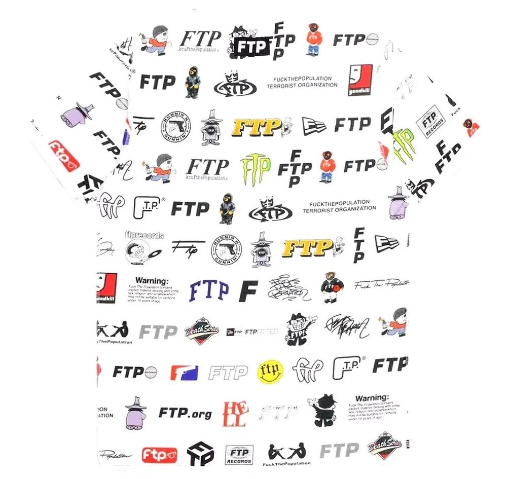 FTP Fuckthepopulation 13 Year Anniversary Archive Reversible Tee White Large ‘23