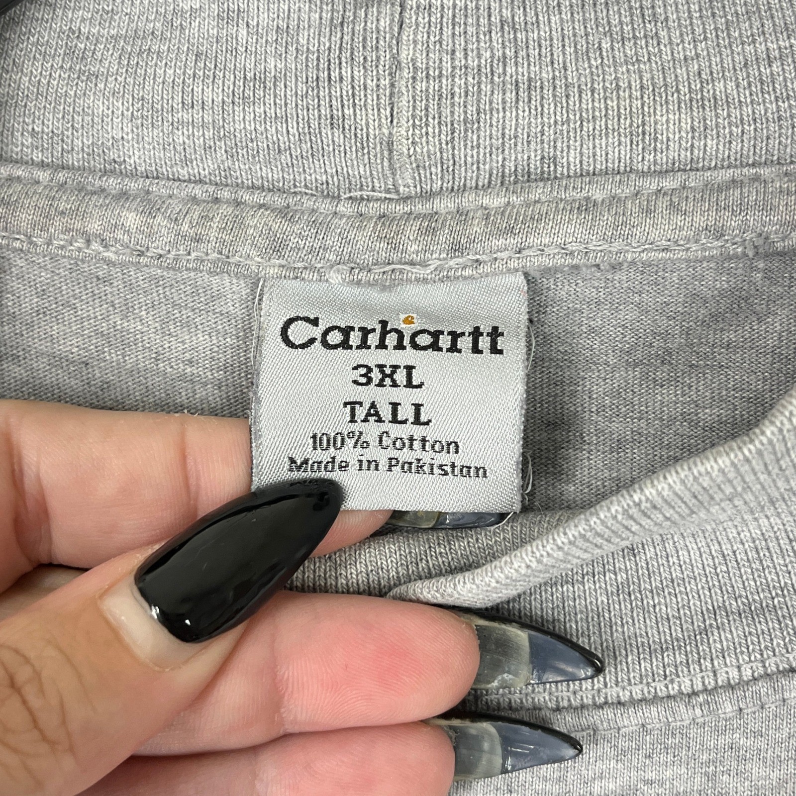 Carhartt Mock Neck Long Sleeve T-Shirt Mens 3XLT Logo Ribbed Cuff Workwear gallery