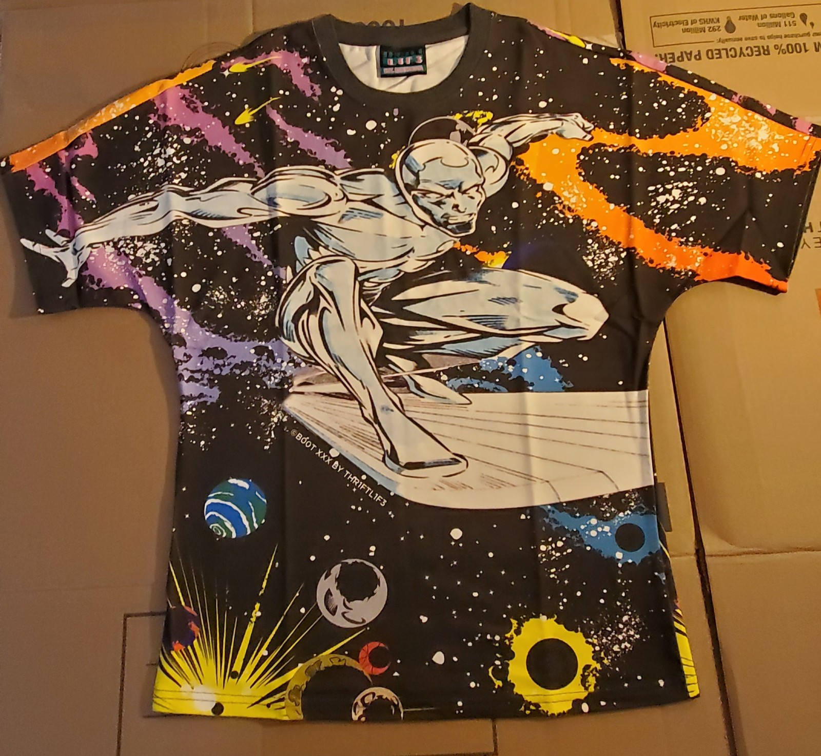 Thr1ft L1f3 Silver Surfer Marvel Comics All Over Print Shirt Size S Thrift Life