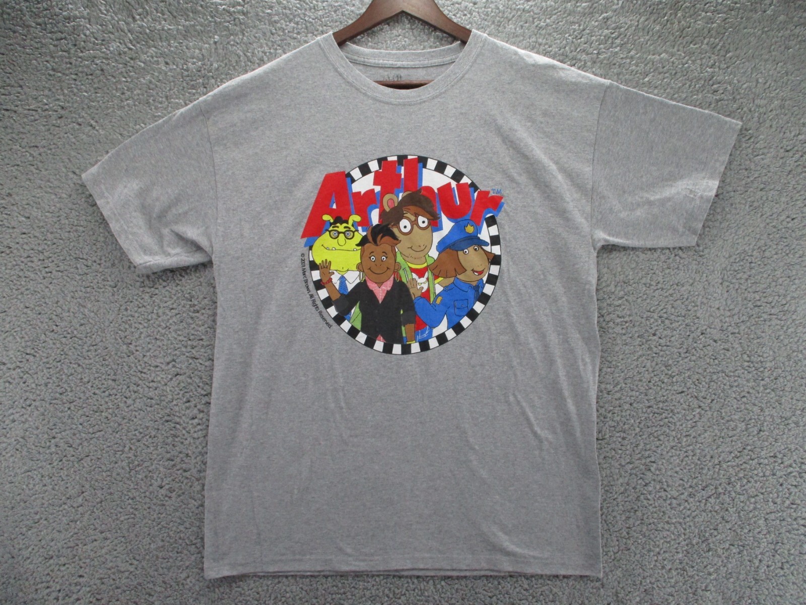 Arthur Animated Series Finale Shirt Adult Large Gray Binky Francine D.W.