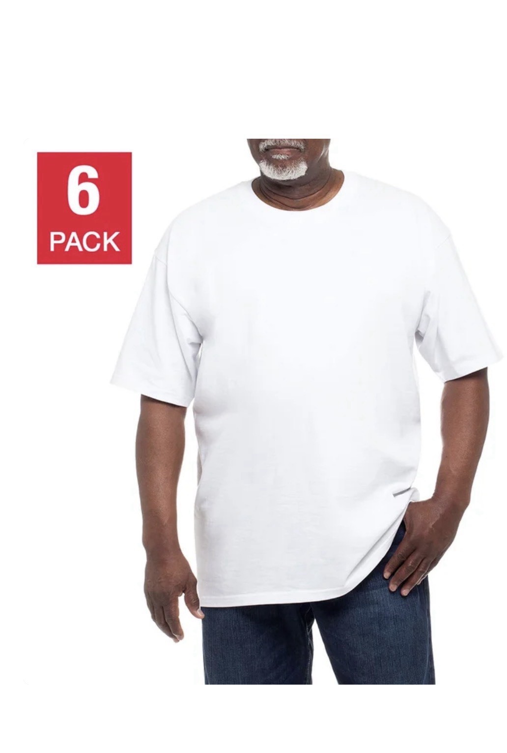 Kirkland Signature Men's Heavyweight Crew Tee 6-pack- White Large gallery