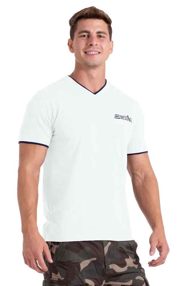 westAce MENS CASUAL V NECK T SHIRT SHORT SLEEVE SHIRTS HEAVYWEIGHT TEE gallery