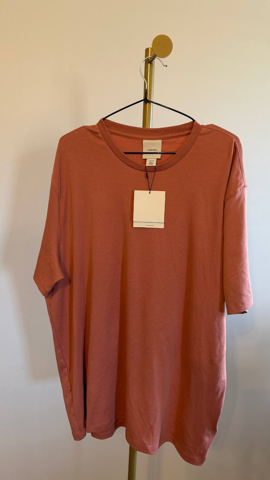 Calvin Klein Supima Cotton Crewneck T‑Shirt Sunset Rose NWT MSRP $59 gallery