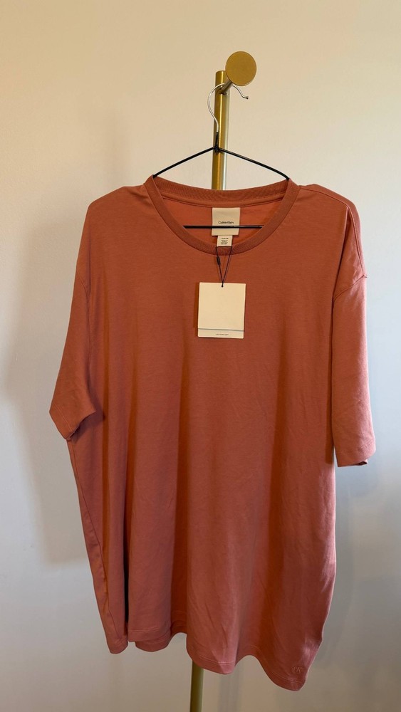 Calvin Klein Supima Cotton Crewneck T‑Shirt Sunset Rose NWT MSRP $59