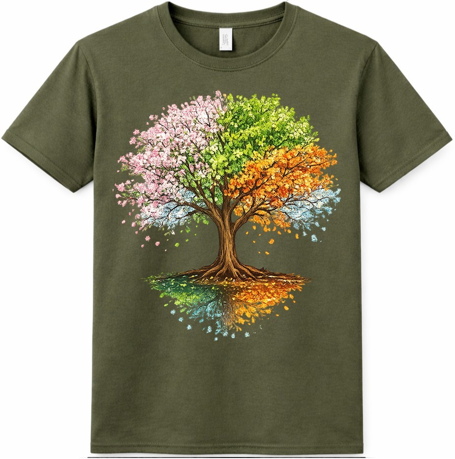 Tree Four Seasons T Shirt Colorful Spring Summer Fall Winter Graphic Tee gallery