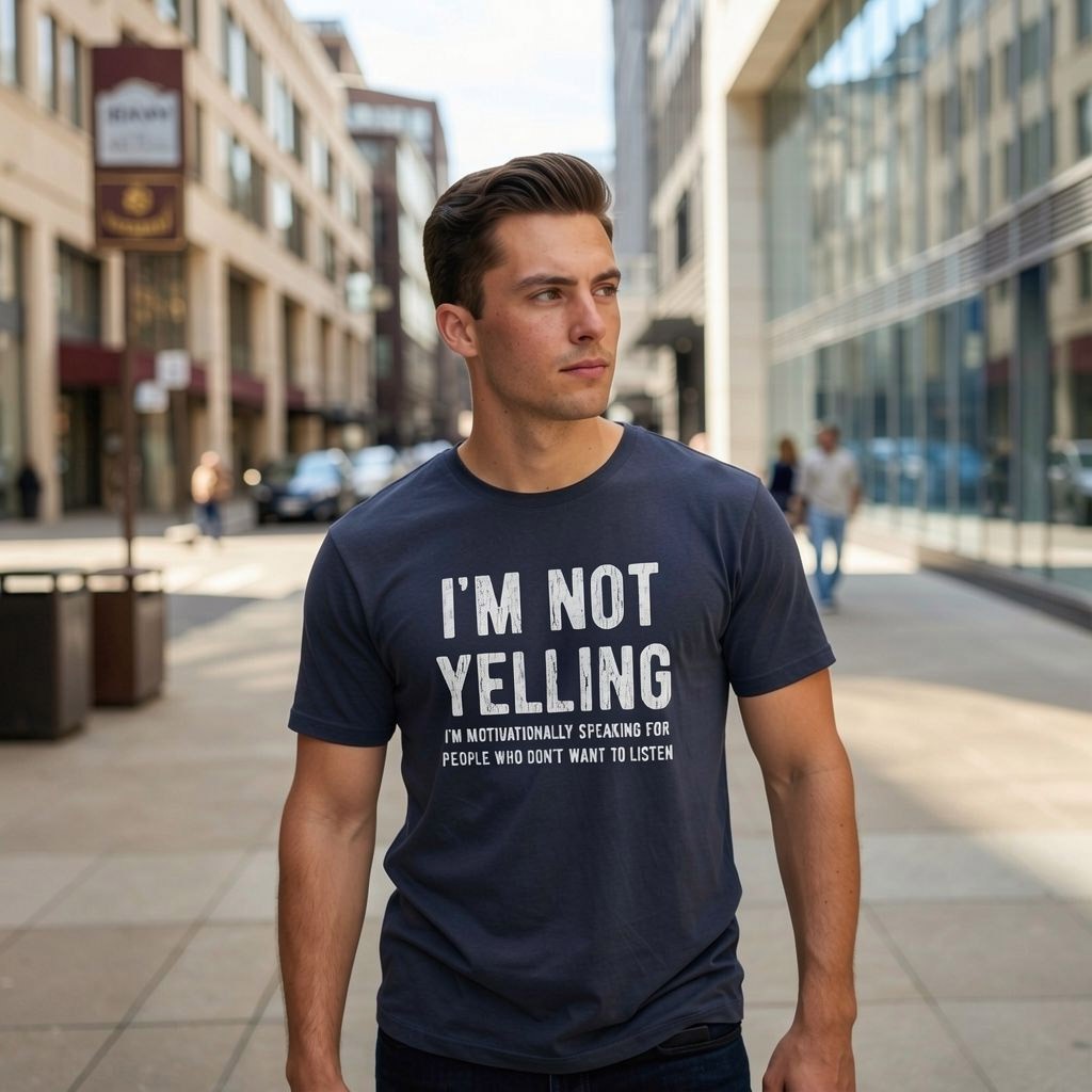Mens Not Yelling Motivationally Speaking for People Who Don't Want to Listen T gallery