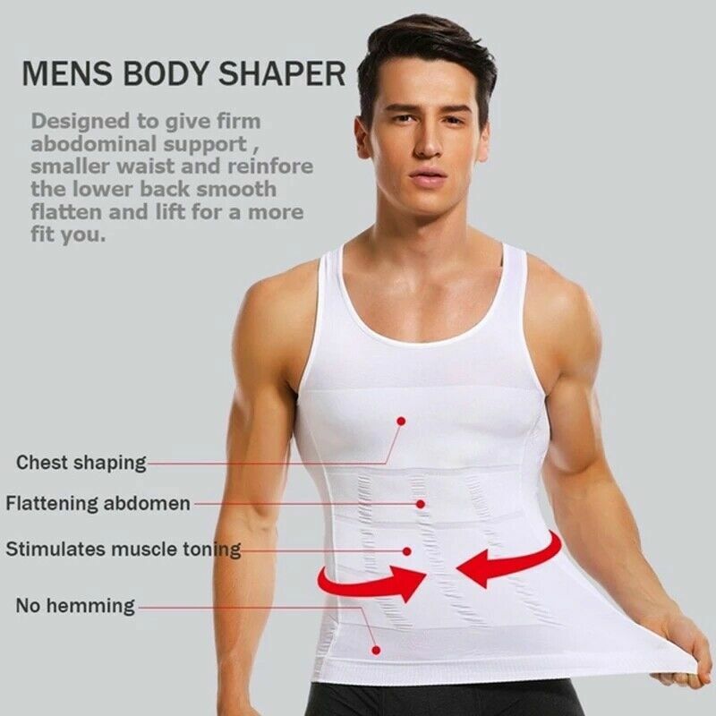 Men's Slimming Body Shaper Shirt Compression Abs abdomen Control Belly Underwear gallery