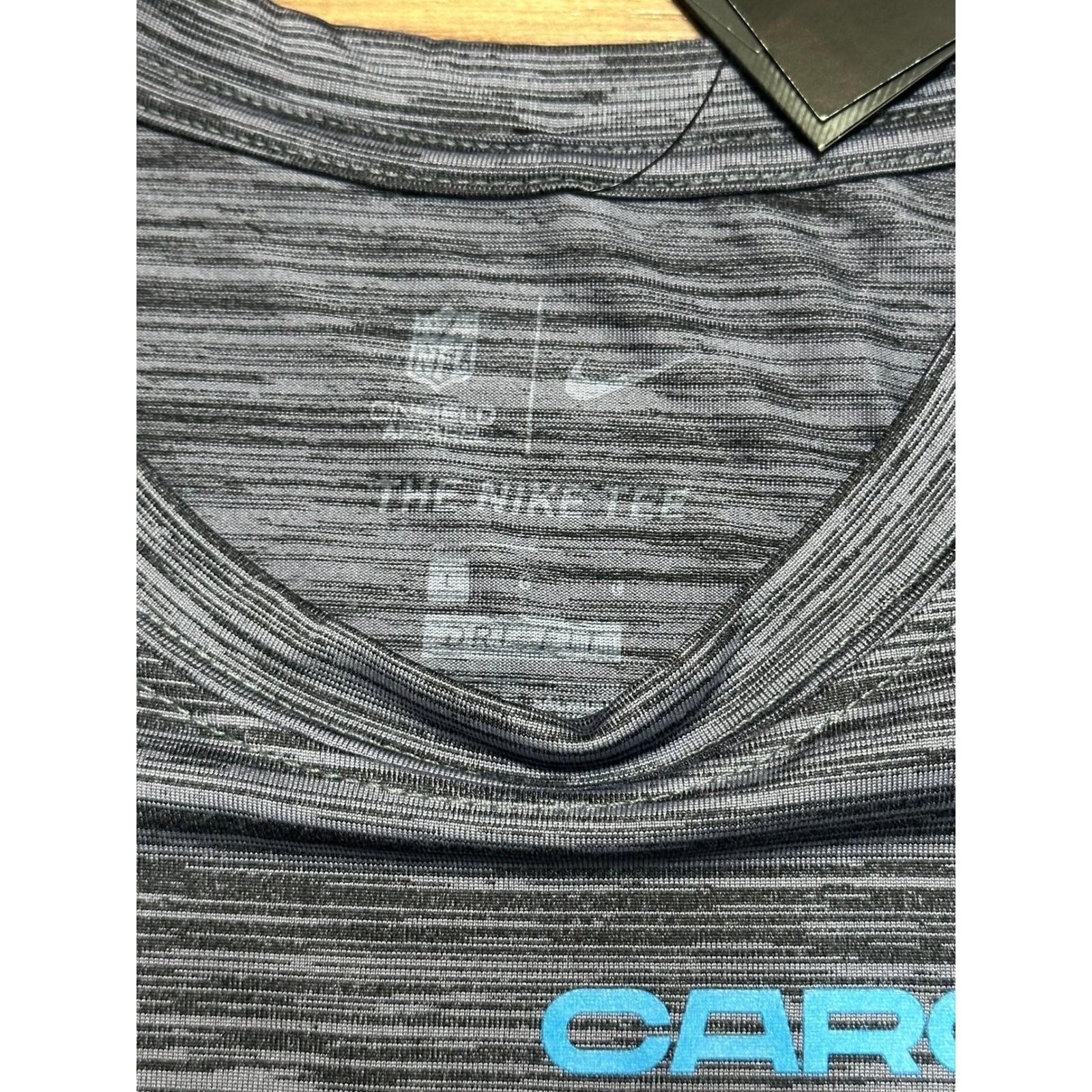 Nike Carolina Panthers NFL Mens Dri-FIT Space Dye Shirt Black Blue Sz L NEW gallery