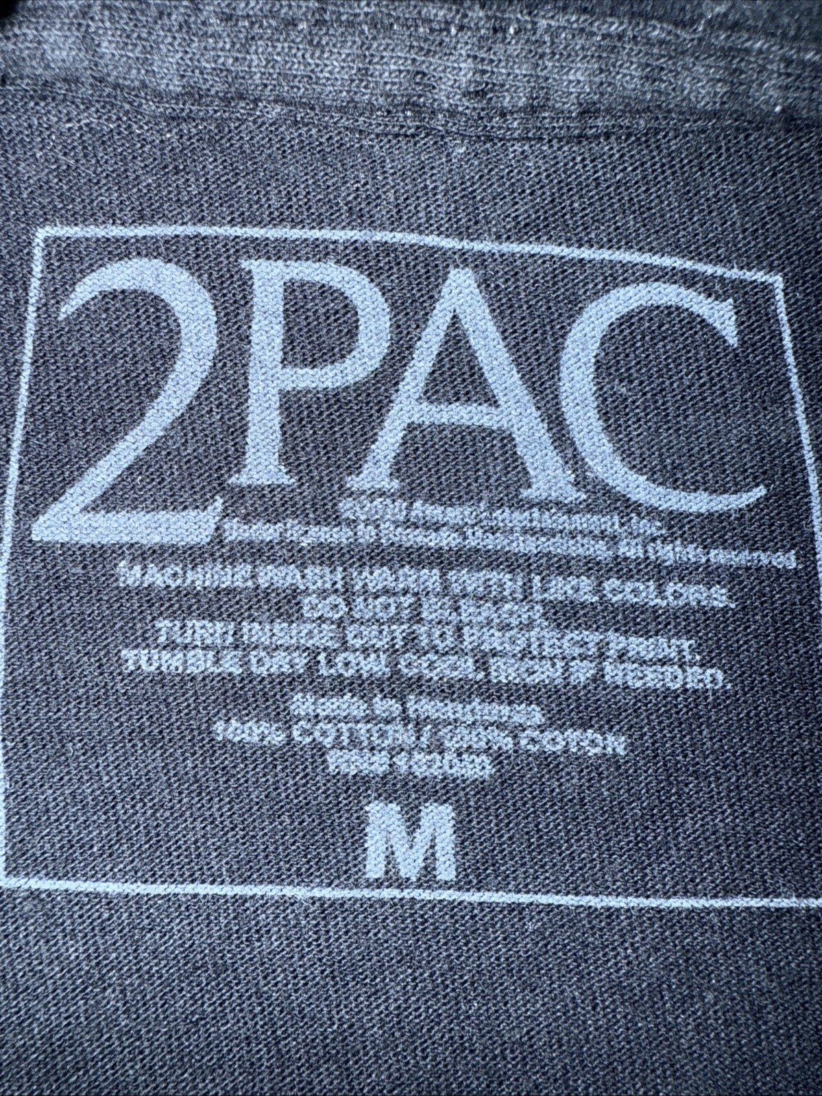 Tupac Shakur T Shirt 2 Pac 90s Style Black Rap Hip Hop Size Medium Double Bird gallery
