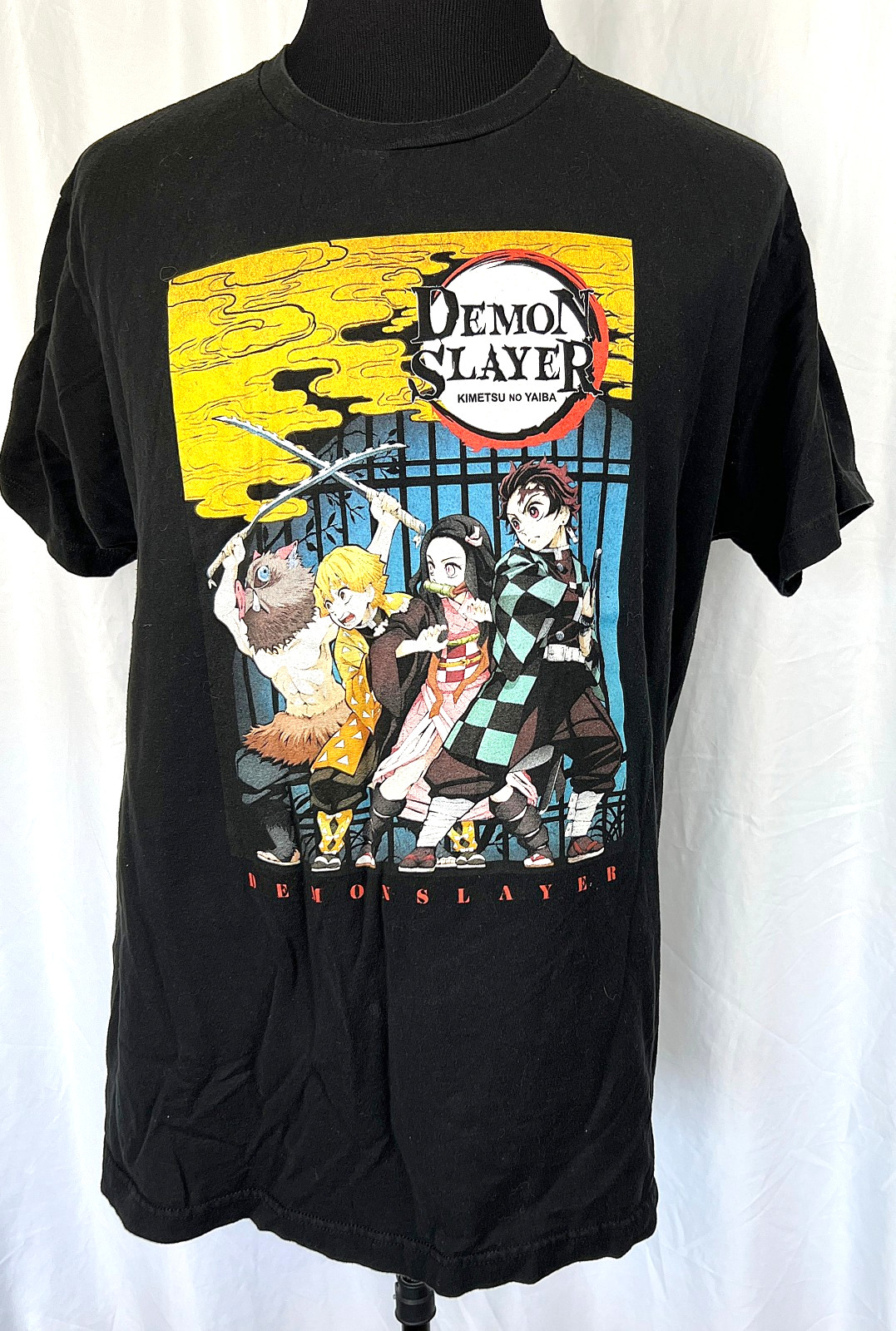 Demon Slayer Kimetsu No Yaiba Main Cast Black S/S T-Shirt XL