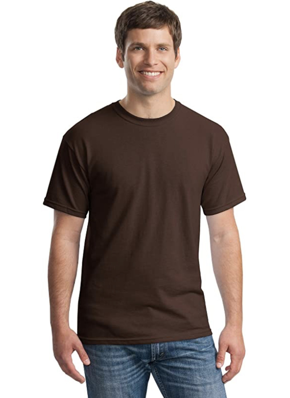 Gildan Heavy Cotton 5.3 oz. Adult Unisex T-Shirt (G500), Dark Chocolate, Small gallery
