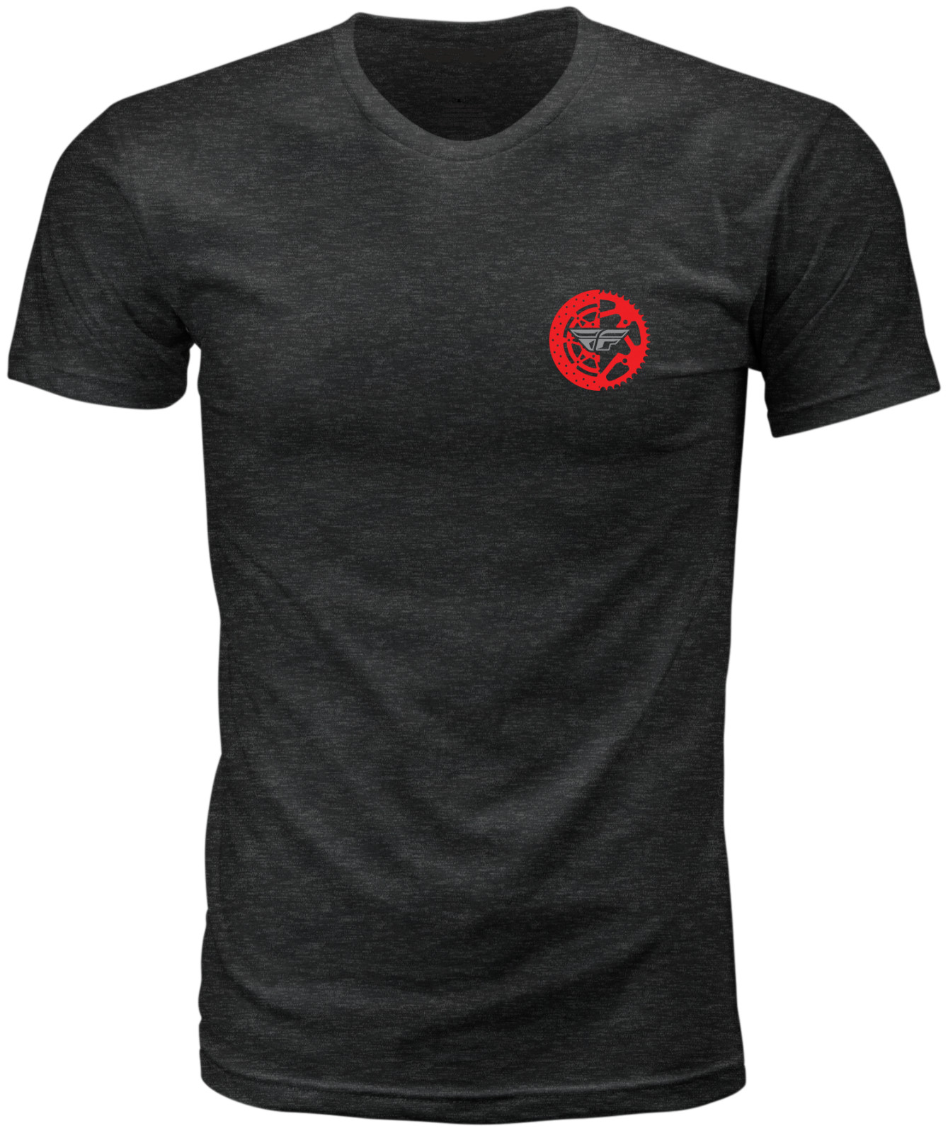 Fly Racing Fly Sprocket Tee, Size Small, Charcoal/Red/Gray
