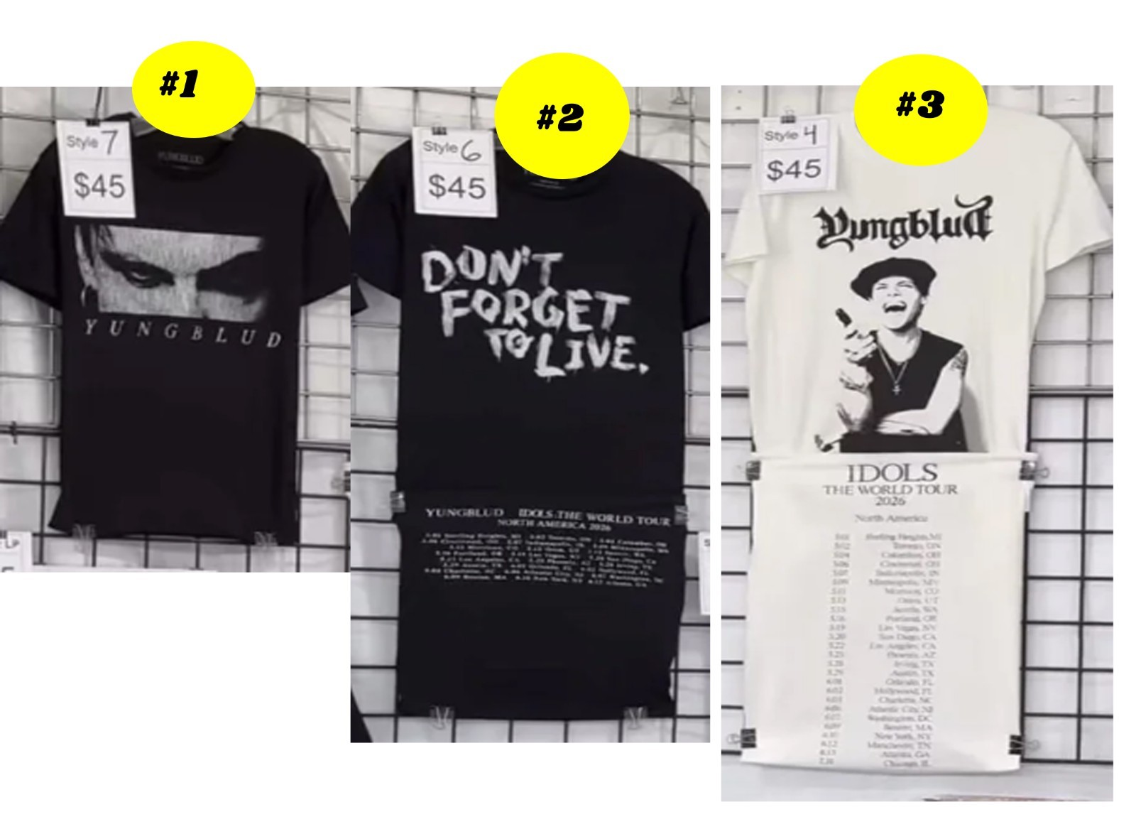 YUNGBLUD IDOLS - THE WORLD TOUR Merch 2026 Tshirt reprint gallery