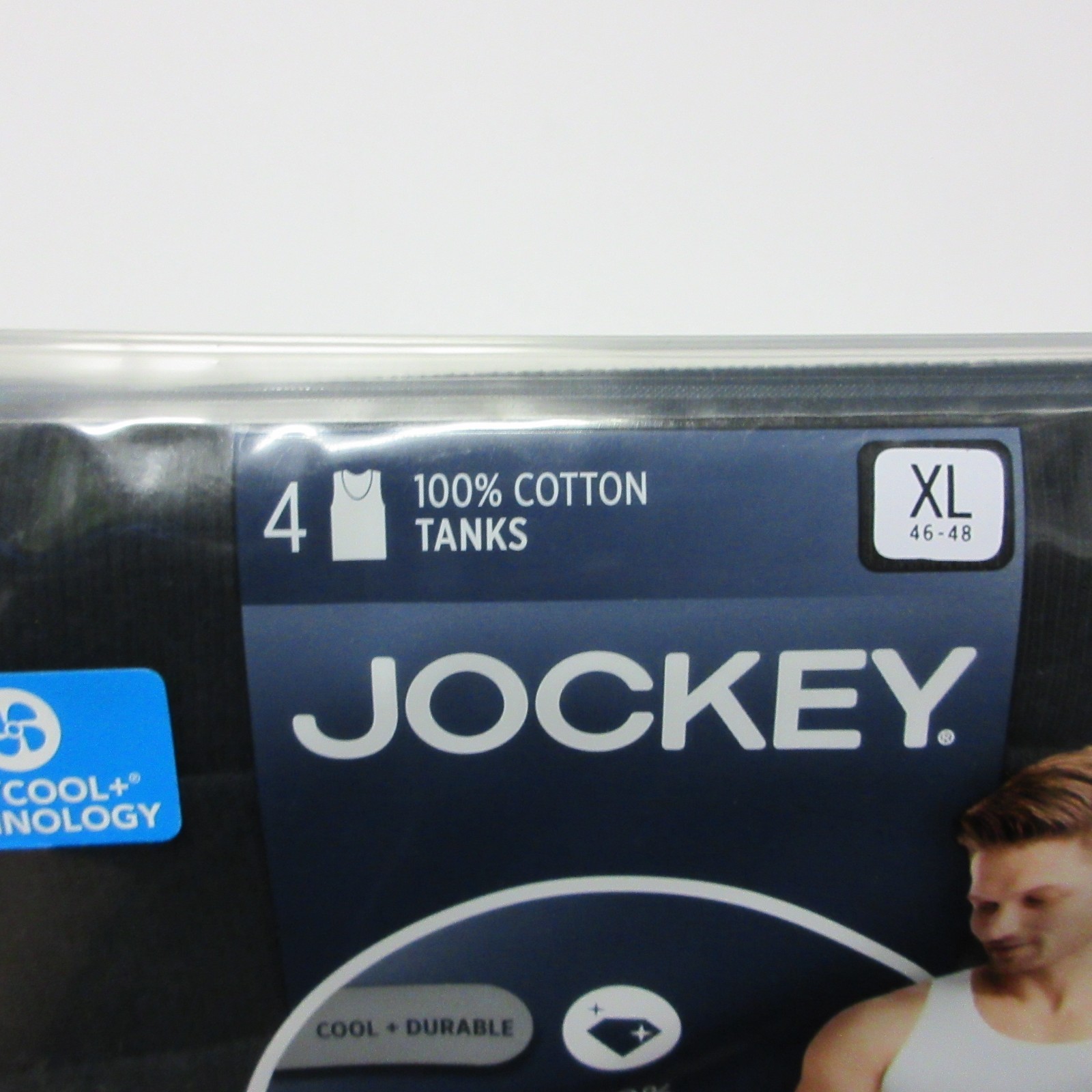 New Jockey 4 Pack Mens Stay Cool Cotton Tanks Size Extra Large XL Black Durable gallery
