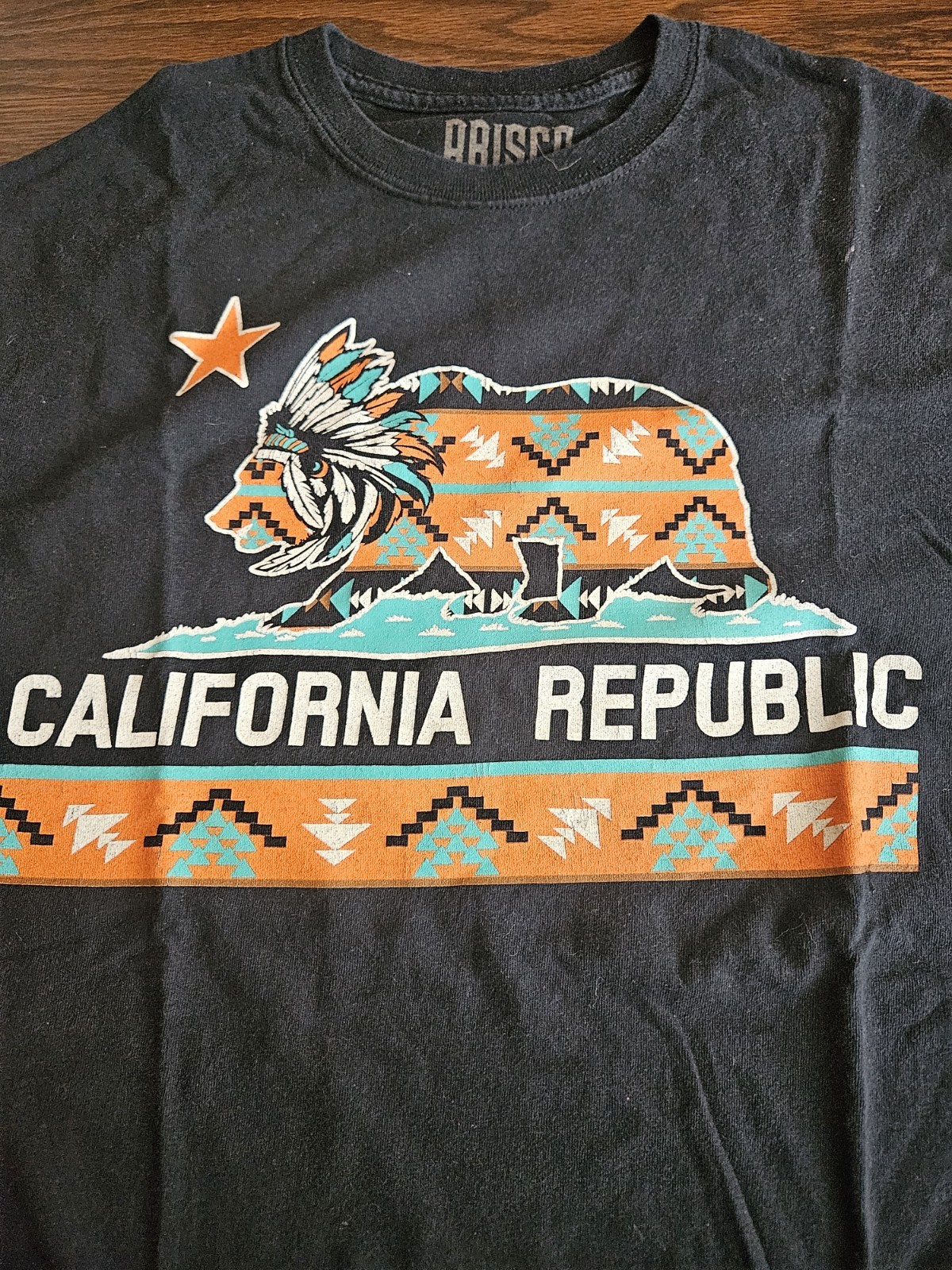 Brisco Apparel California Republic Medium Shirt Black Mens T-shirt Tee gallery