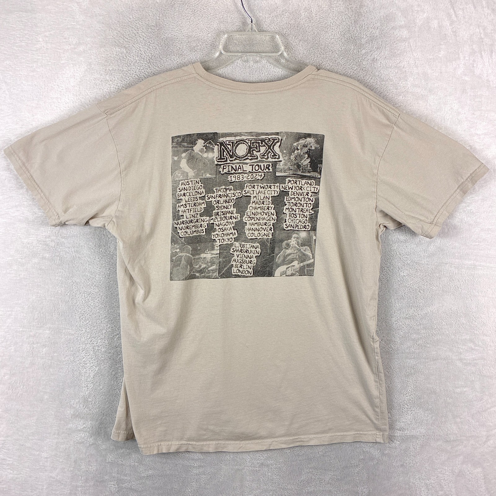 NOFX Tshirt Mens XL Beige Black Final Tour Skull Thrash Skate Punk Rock Band gallery