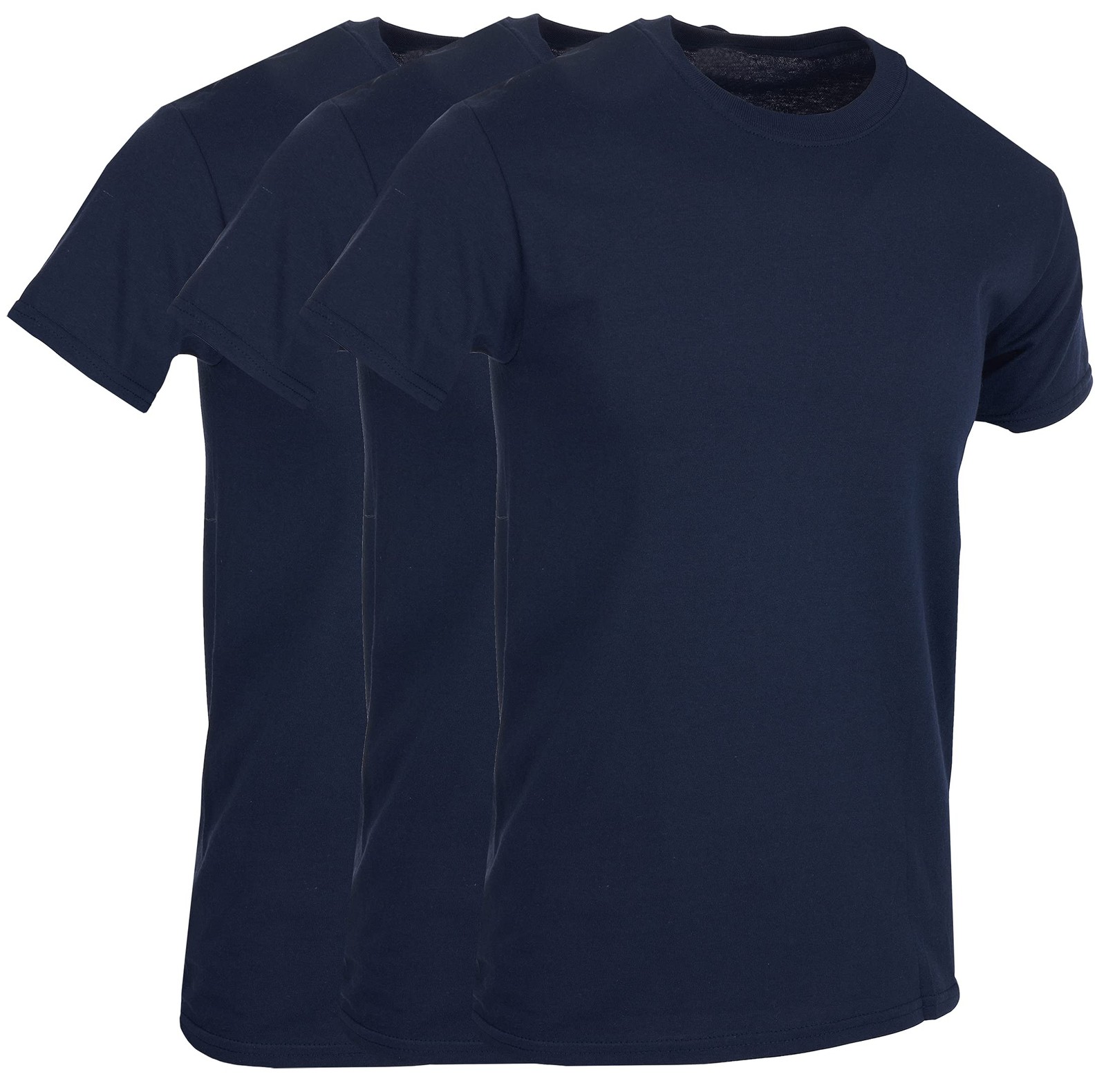 BILLIONHATS 6 Pack Navy Blue Men's Cotton T-Shirts Short Sleeve Bulk (MEDIUM) gallery