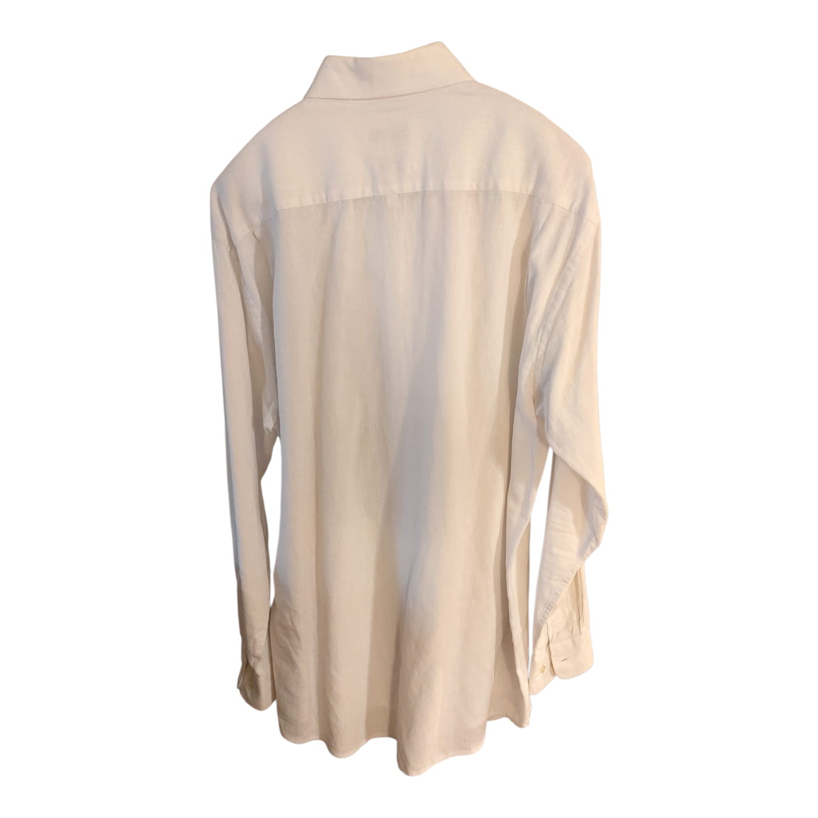 Isaac Mizrahi Mens Shirt White Linen/Cotton Blend Long Sleeve Size 16 1/2 gallery