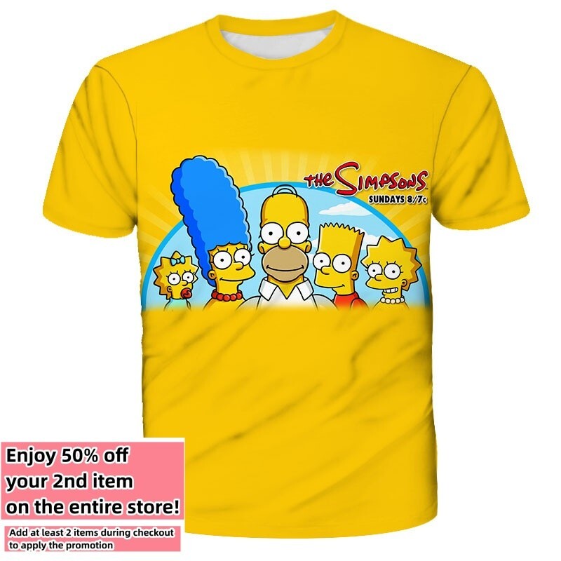 Funny The Simpsons T-Shirt Double-Sided Unisex Adult Size Large Medium Small
