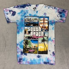 Surf Style South beach MIAMI Palm Tree Tye Dye Graphic T Shirt Size Mens Small
