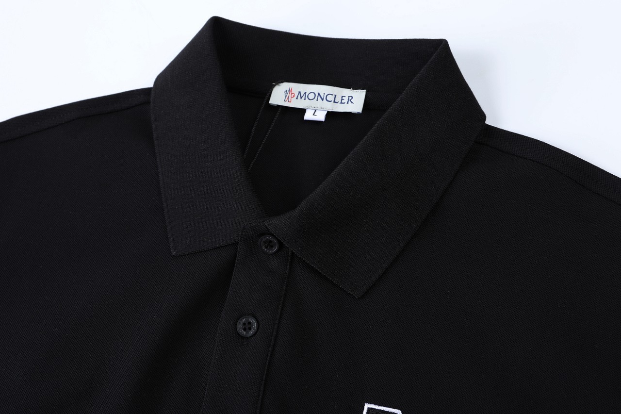 Moncler Black Men's M-Embroidered Polo Shirt L gallery