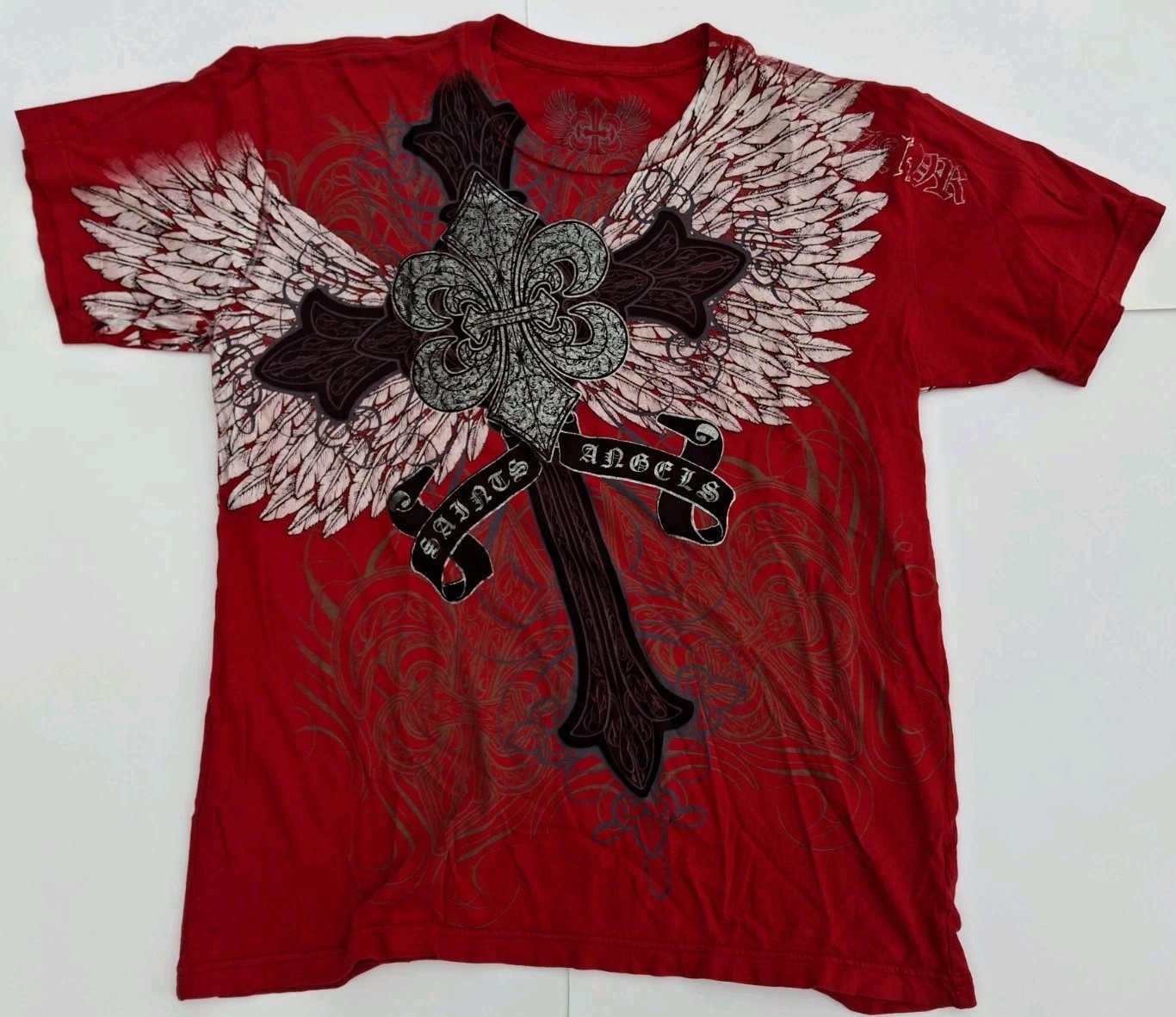 Xzavier Merciless Saints Angels Cross Angel Wings AOP Y2K Grunge Emo Goth Celtic gallery