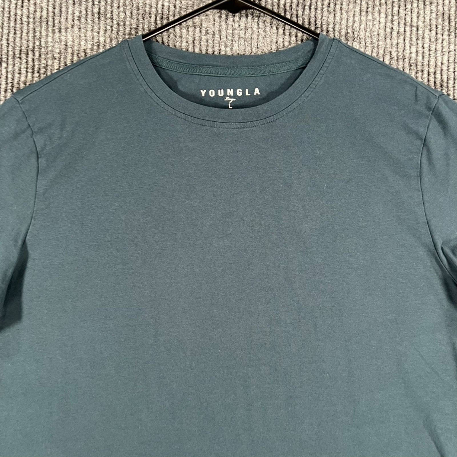 Youngla Shirt Mens Large Blue Short Sleeve Casual Comfort Preppy Outdoors gallery